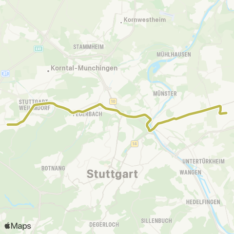 VVS Giebel - Feuerbach - Bad Cannstatt - Fellbach map