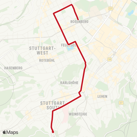 VVS Berliner Platz - Feuersee - Lerchenrainschule map