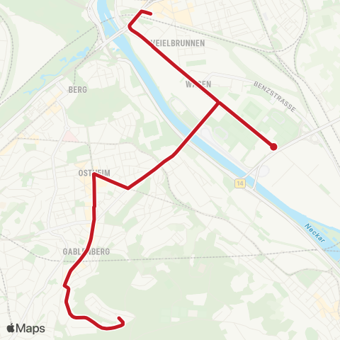 VVS Buchwald - Wagenburgstraße - Mercedes-Benz-Welt - Bad Cannstatt map
