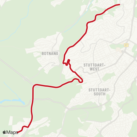 VVS Killesberg - Doggenburg - Westbahnhof map