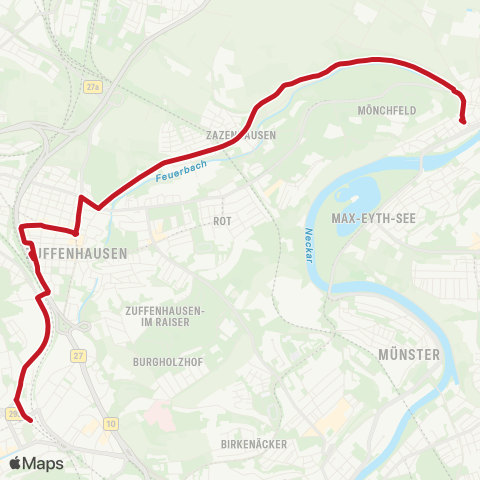VVS Mühlhausen - Zazenhausen - Zuffenhausen ( - Feuerbach) map