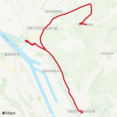 VVS Rotenberg - Untertürkheim - Obertürkheim map