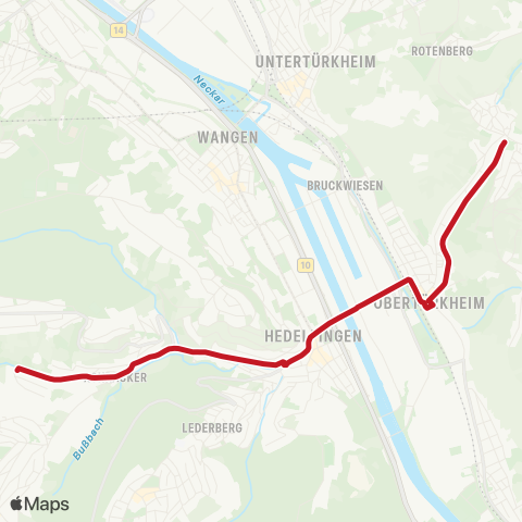 VVS Uhlbach - Obertürkheim - Rohracker map