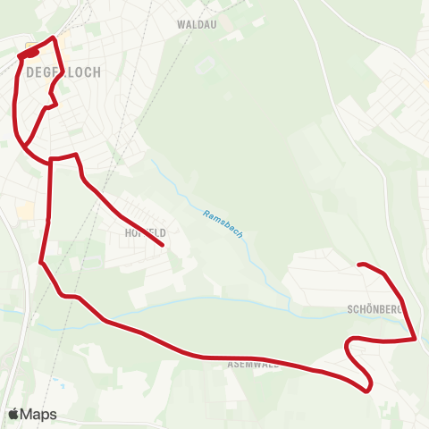 VVS Hoffeld - Degerloch ZOB - Schönberg map