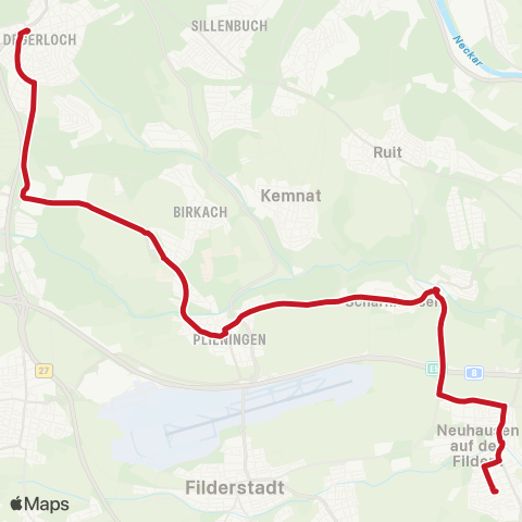 VVS Degerloch - Plieningen Garbe - Neuhausen map