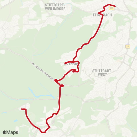 VVS Feuerbach - Botnang - Lauchhau ( - Büsnauer Platz) map