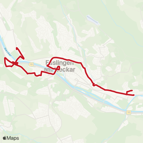VVS Zell - Esslingen (N) ZOB - Weil - Mettingen map