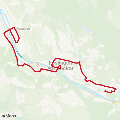 VVS Zell - Esslingen (N) ZOB - Weil - Hedelfingen map