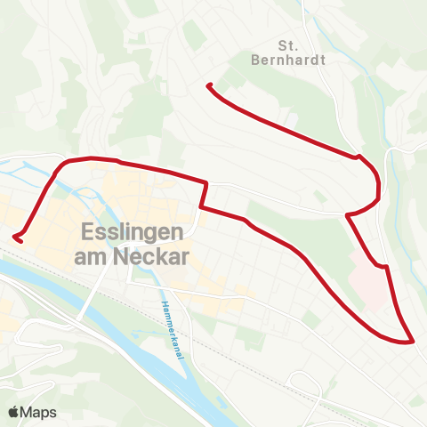 VVS Essl. (N) Am Schönen Rain - Klinikum Esslingen - Essl. (N) ZOB map