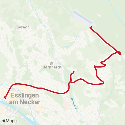 VVS Esslingen (N) ZOB - Jägerhaus ( - Dulkhäusle) map