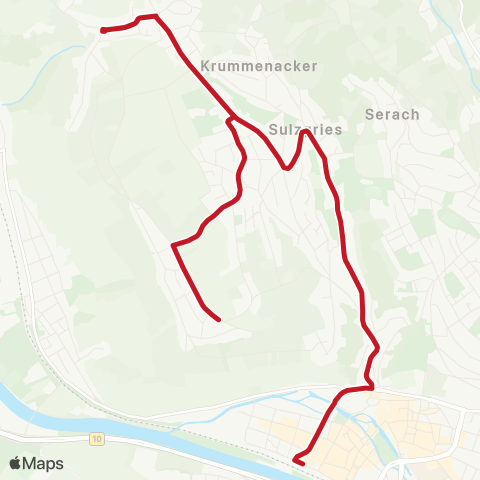 VVS Esslingen ZOB - Sulzgries - Rüdern / Neckarhalde map