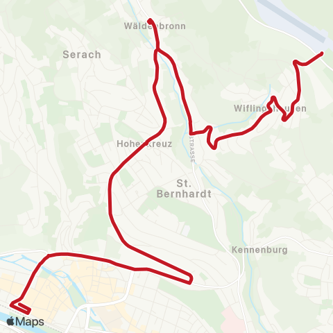 VVS Esslingen ZOB - Hohenkreuz - Wäldenbronn - Wiflingshausen map