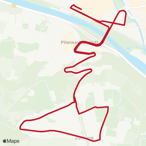 VVS Esslingen (N) ZOB - Pliensauvorstadt - Zollberg - Esslingen (N) ZOB map