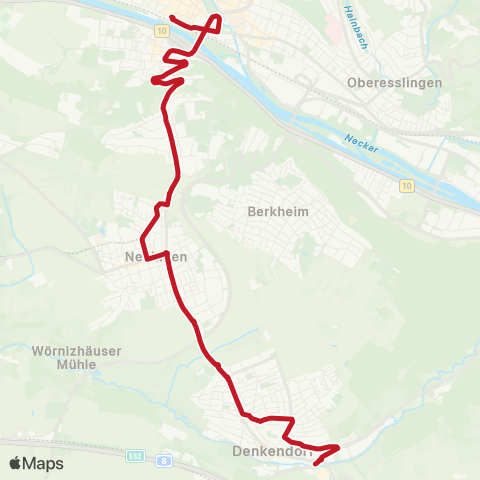 VVS Esslingen (N) - Nellingen - Denkendorf map