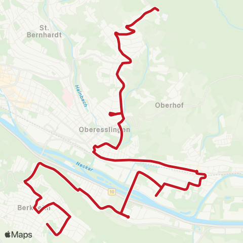 VVS Jägerhaus - Oberesslingen - Zell - Sirnau - Berkheim map