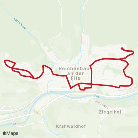 VVS Reichenbach Bahnhof - Rißhalde - Siegenberg - Bahnhof map