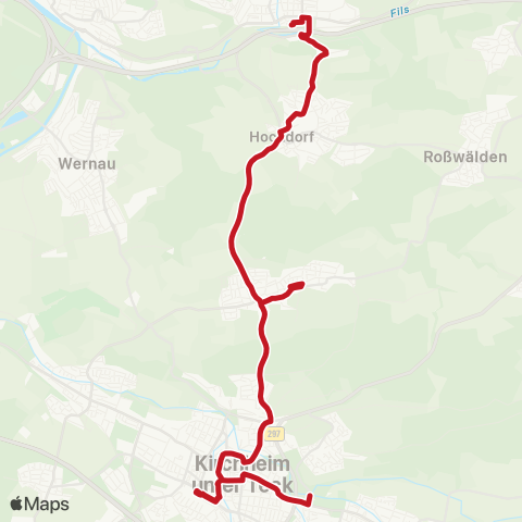 VVS Kirchheim (T) - Hochdorf - Reichenbach (F) map