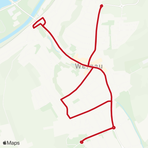 VVS Wernau (N) Bahnhof - Katzenstein - Schmalwiesen - Bahnhof [Stadtverkehr Wernau (Neckar)] map