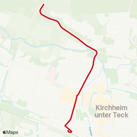 VVS Kirchheim (T) ZOB - Saarstraße - Alte Plochinger Steige map