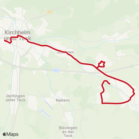VVS Kirchheim (T) - Weilheim (T) - Bissingen (T) - Kirchheim (T) map