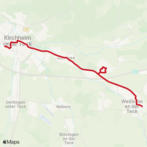 VVS Kirchheim (T) - Bissingen (T) - Weilheim (T) - Kirchheim (T) map