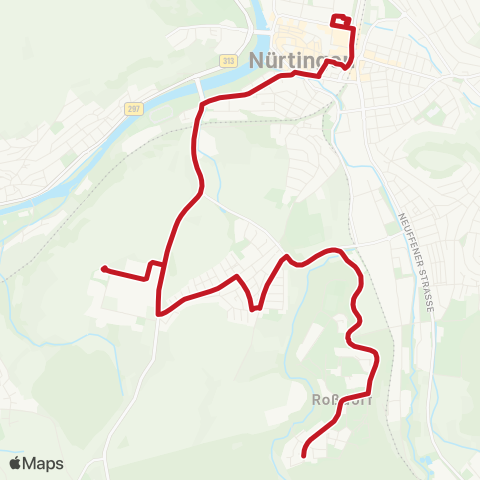 VVS Nürtingen ZOB - Roßdorf map