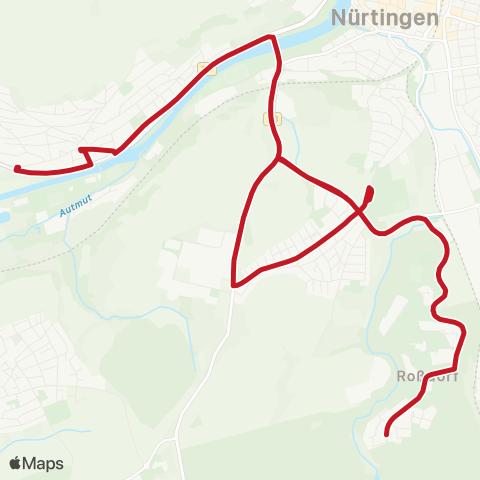 VVS Schülerverkehr Nürtingen Roßdorf - Neckarhausen map
