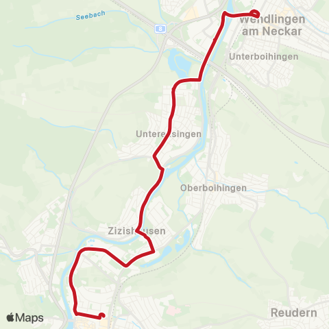 VVS Nürtingen - Zizishausen - Unterensingen - Wendlingen map