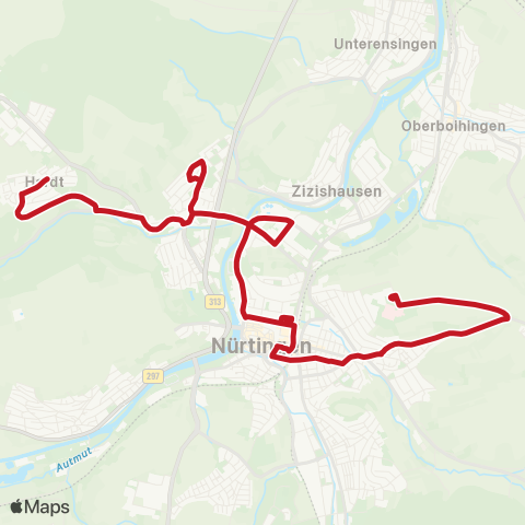 VVS Nürtingen medius Klinik -  - ZOB - Hardt map