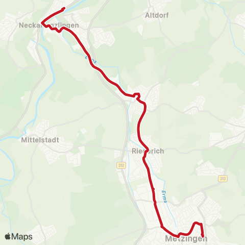 VVS Metzingen - Bempflingen - Neckartenzlingen map