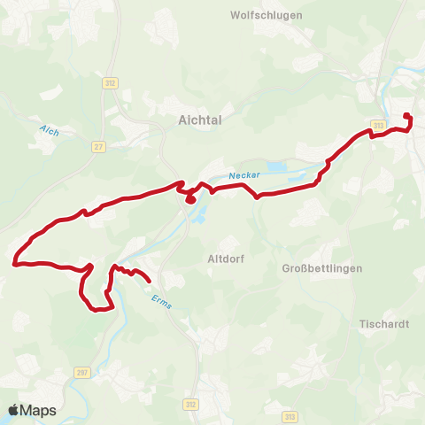 VVS Nürtingen - Neckartailfingen - Schlaitdorf - Neckartenzlingen map