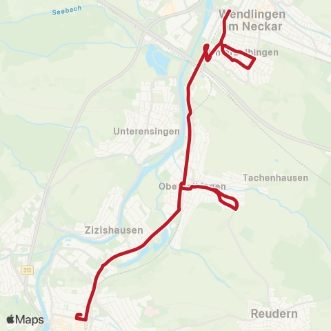 VVS Nürtingen - Oberboihingen - Wendlingen (N) map