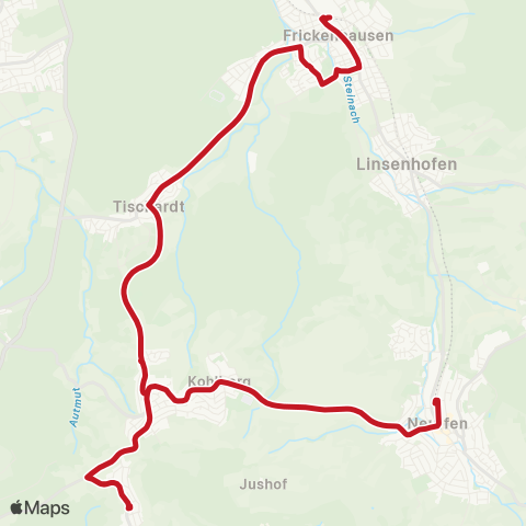 VVS (Neuffen - ) Kohlberg - Tischardt - Frickenhausen map