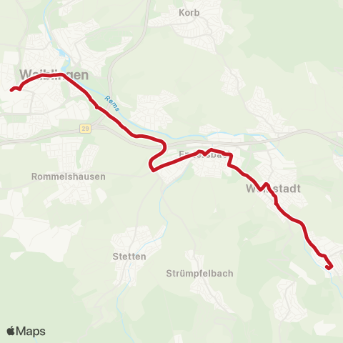 VVS Waiblingen - Endersbach - Beutelsbach - Schnait map