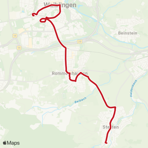 VVS Waiblingen - Rommelshausen - Stetten i. R. map