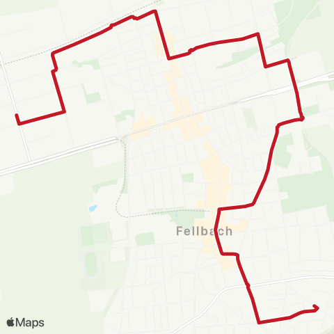VVS (Fellbach Gewerbegebiet - ) Bahnhof - Gartenstraße map