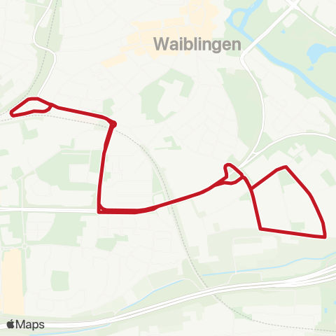 VVS Waiblingen Bf - Industriegebiet Eisental - Waiblingen Bf map