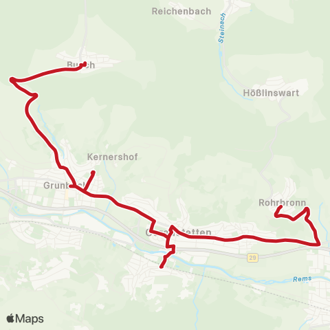 VVS Buoch - Grunbach - Geradstetten - Rohrbronn map
