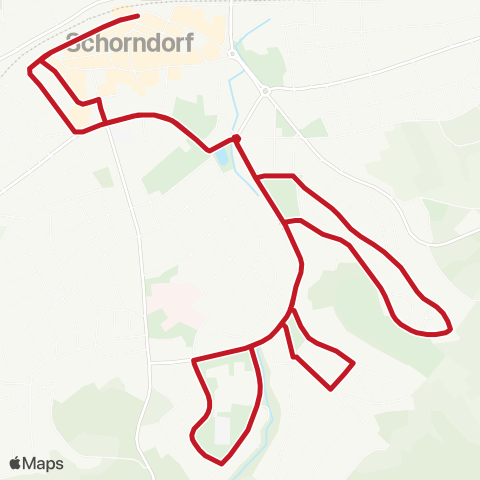 VVS Schorndorf Bahnhof - Grauhalde - Alte Steige - Neuer Friedhof - Bahnhof map