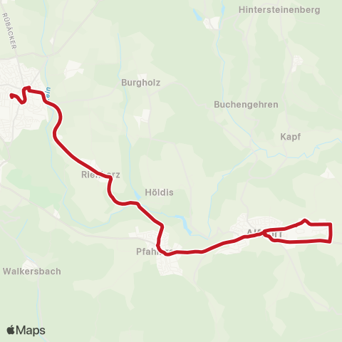 VVS Welzheim - Alfdorf map