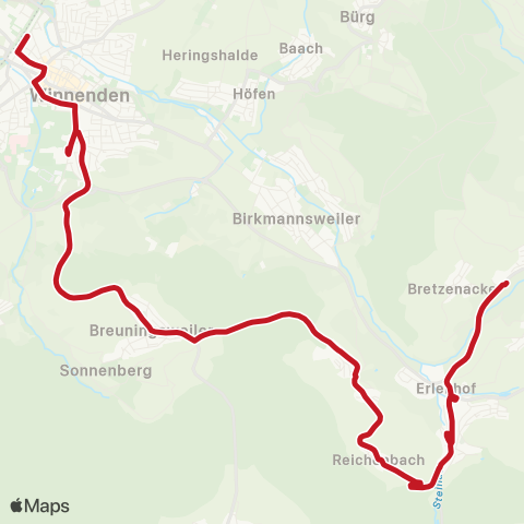 VVS Winnenden - Breuningsweiler - Steinach ( - Bretzenacker) map