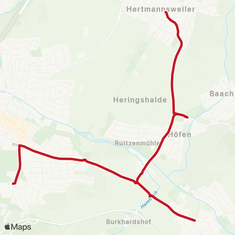 VVS Winnenden - Birkmannsweiler - Höfen - Baach - Hertmannsweiler map