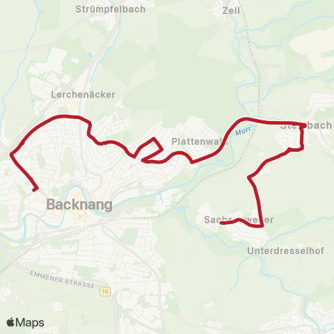 VVS Sachsenweiler - Steinbach - Backnanger Schulen (Schülerverkehr) map