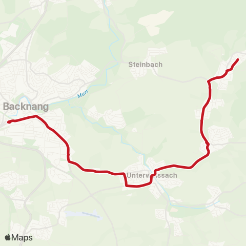 VVS Backnang - Unterweissach - Oberbrüden map