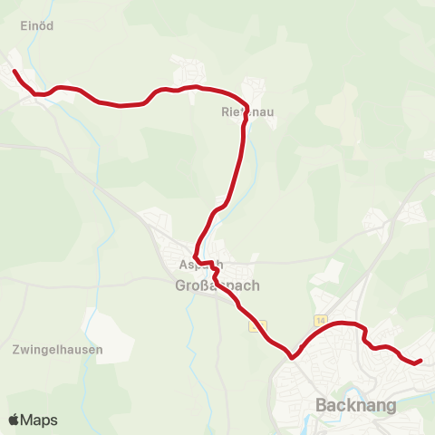 VVS Backnang - Großaspach - Kleinaspach (Schülerverkehr) map
