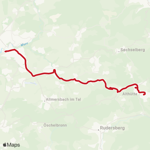 VVS Backnang - Weissach i.T. - Althütte map