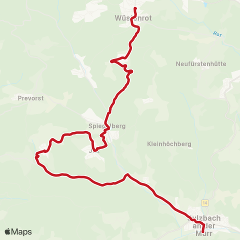 VVS Sulzbach (M) - Wüstenrot (inkl. Räuberbus) map