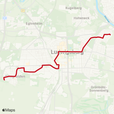 VVS Pflugfelden - Ludwigsburg ZOB - Schlösslesfeld map
