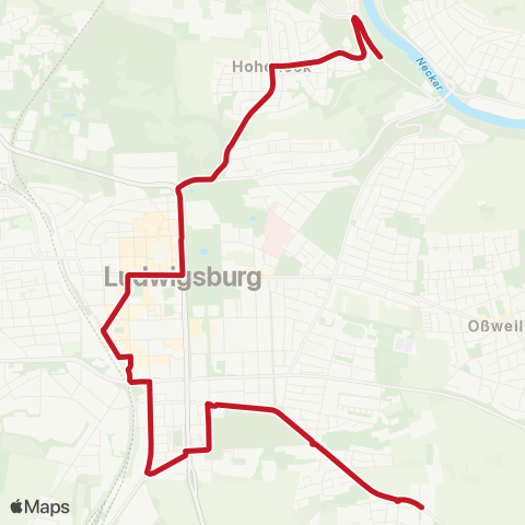 VVS (Pattonville - ) Grünbühl - Ludw. ZOB - Hoheneck map