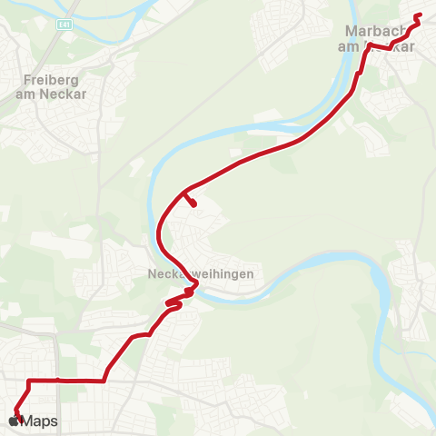 VVS Ludwigsburg - Neckarweihingen - Marbach (N) map
